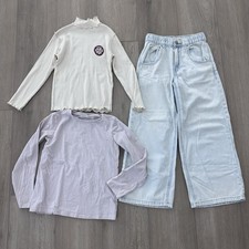 Zara girls size 7 jeans and 2 tops bundle pink white