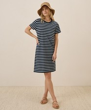 Pact Women's Softspun Tee Dress 2X-Large Monterey Stripe Comfortable Casual