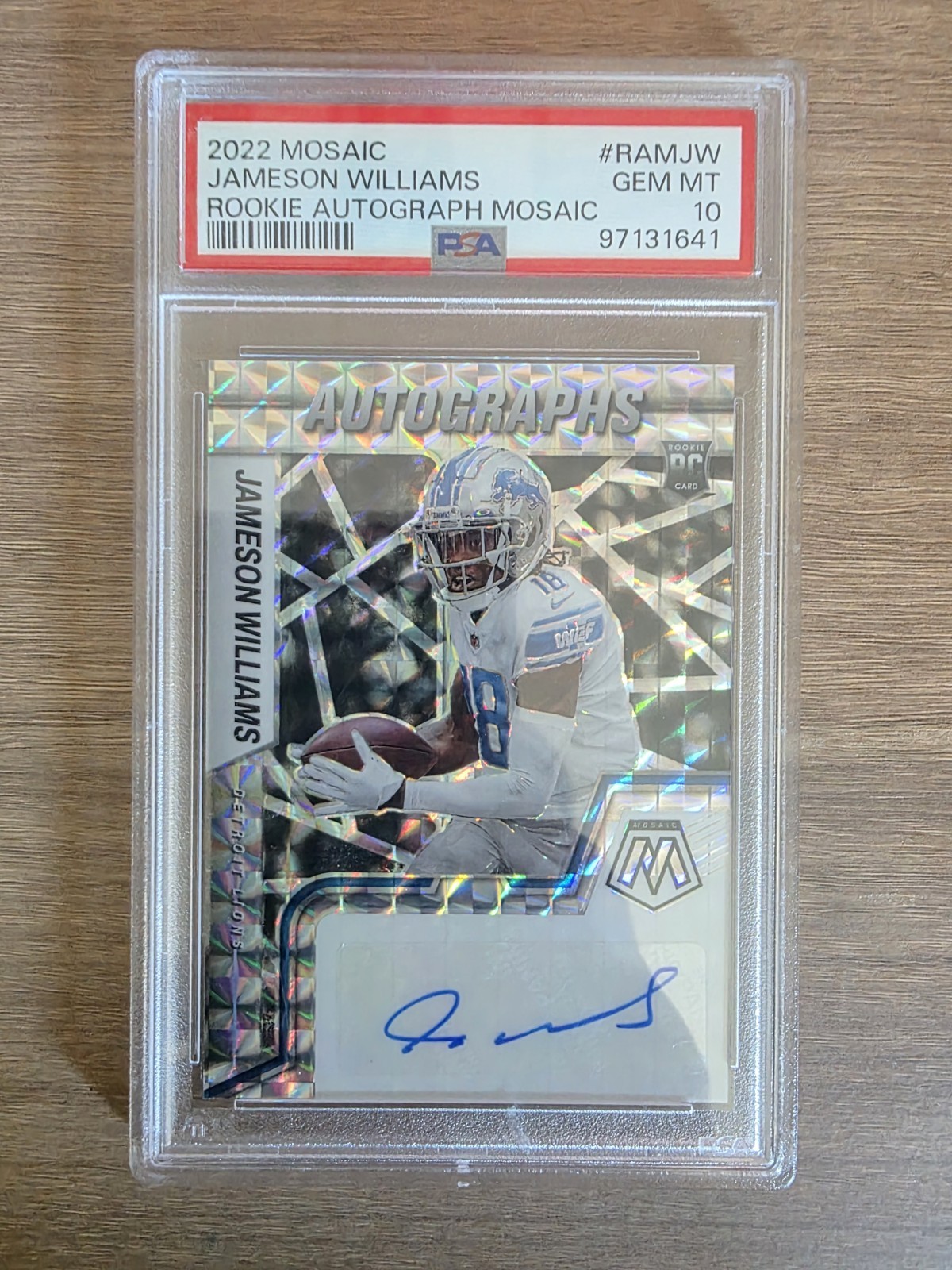 Jameson Williams Panini Mosaic Rookie Autograph Mosaic #RAMJW Base