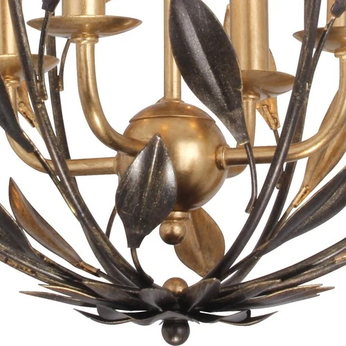 Crystorama Broche 16" Wide English Bronze Wrought Iron Leaf Chandelier - Picture 4 of 7