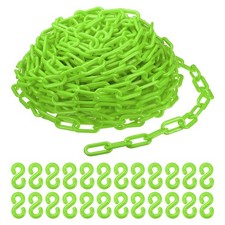 Plastic Chain Links, 100 Foot 2" Safety Chains, Green Plastic Chains