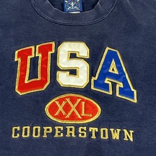 Vtg USA Cooperstown Sweatshirt Size 2X Oarsman 913 Blue Embroidered Made in USA