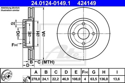 JEU DE 2 DISQUES DE FREIN FORD MONDEO II A TROIS VOLUMES 1.8 I,MONDEO II 1.8 I - Photo 1/3