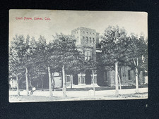 Antique Postcard Court House Lamar Colorado Building Trees