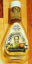 Vintage Newman's Own Salad Dressing Bottle w/1st Version of Color Portrait Label