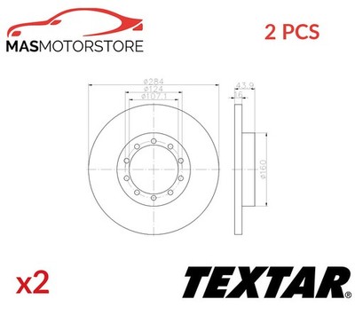 BREMSSCHEIBEN SATZ PAAR HINTEN TEXTAR 93242500 2PCS A FÜR FORD TRANSIT 2.3L