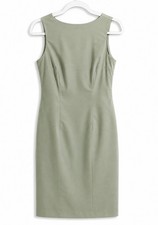 Monda Int'l Sage Green Sheath Dress Size 2 Cotton Spandex Made in USA VTG 90s
