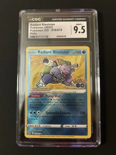 Pokémon Radiant Blastoise 018/078 GO Radiant Rare Holo CGC 9.5 English 2022 #03