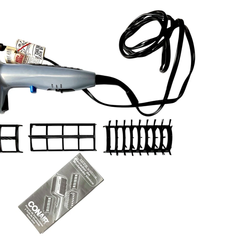 CONAIR 3-in-1 Ionic Styler Hair Dryer 1875 Watt 3 Attachments 2 Heat/Speed - Image 3 of 4