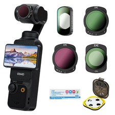 JJC 4 Pack CPL ND2-32 ND64-1000 Black Diffusion 1/4 Filter for DJI Osmo Pocket 3