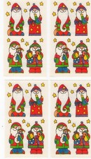Vintage Frances Meyer Stickers Santa  Stars 4 Sheets