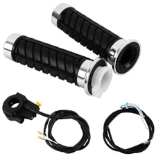 7/8'' 22mm Throttle Grips Cable Set Motorcycle Motorized Bike 49cc 80cc