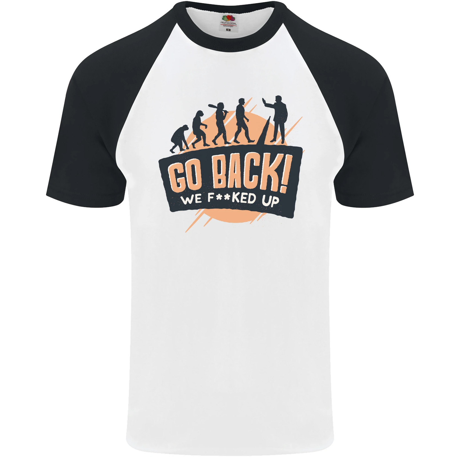 Go Back Funny Climate Change Environment Mens S/S Baseball T-Shirt