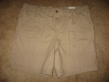 Mens NWT Tan CROFT  BARROW Elastic Waist Cargo Shorts 52