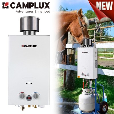 CAMPLUX Tankless Gasdusche Campingdurchlauferhitzer 50mbar 10L Durchlauferhitzer