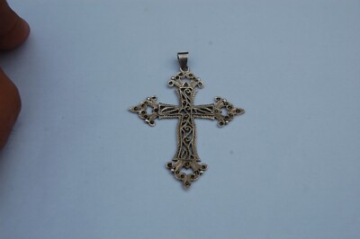 Vintage 925 Sterling Silver Filigree & Marcasite Cross Pendant. 7.63 ...