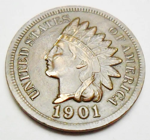 1901 P Indian Head Cent Penny *AU - ABOUT UNCIRCULATED DETAILS* *FREE SHIPPING*
