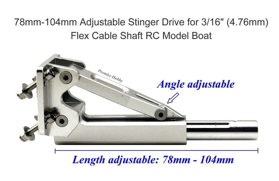 3/16" Left & Right Flex Cable Shaft w/Adjustable Stinger Drive for RC Model Boat - Image 4 of 4
