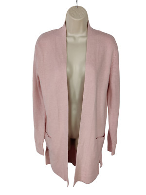 BNWT WOMENS M&S SIZE UK 6 SOFT PINK LONGLINE CASUAL OPEN POCKET CARDIGAN JUMPER