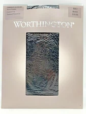 2 pr JCP Worthington Hosiery Floral Pattern CT Pantyhose-Black-SIZE 3