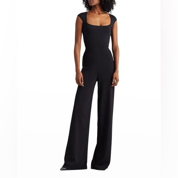 Ralph Lauren Collection Purple Label black cap sleeve sweater jumpsuit