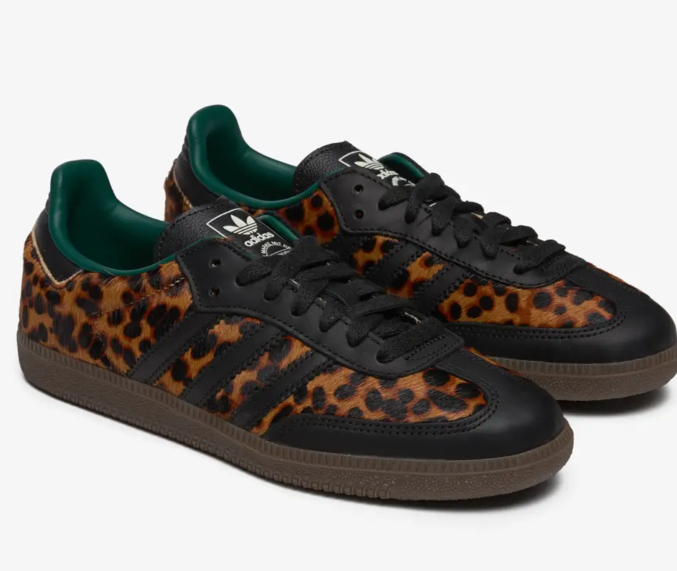 adidas Samba OG Leopard Faux Fur Sneakers Retro Trainers Shoes