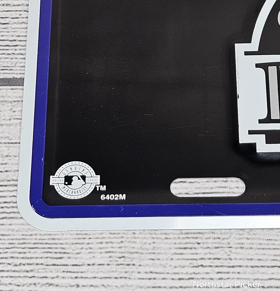Licensed MLB Colorado Rockies Embossed Metal Baseball License Plate Cover - Image 3 of 4