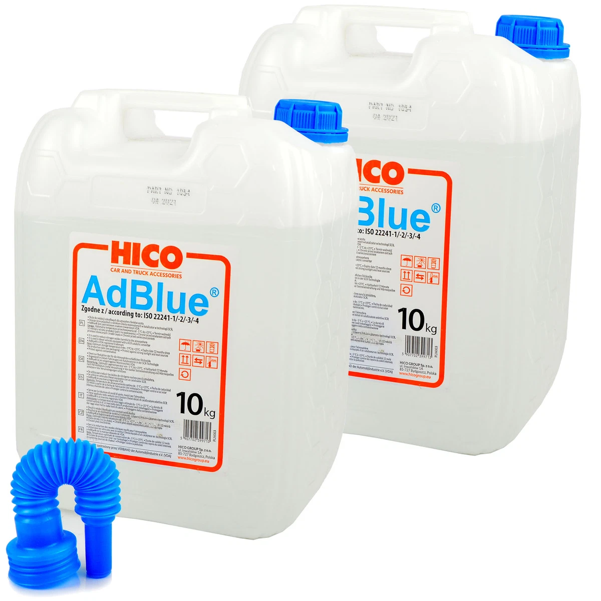 2x 10KG HICO AD BLUE Harnstofflösung Additiv für Diesel + 