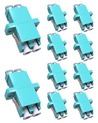 10 Pack LC Fiber Optic Coupler LC to LC UPC Duplex Multimode Coupler LC Fiber...