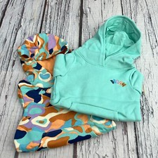 Lot of 2 Spotted Zebra Girls FleecePulloverHooded Sweatshirt 2-pack Camo/Aqua 2T