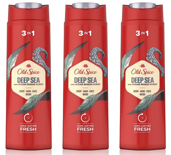 ✅ Old Spice Deep Sea Duschgel Shampoo Shower Gel Herren KöRper Haar 3X 250Ml ✅-image