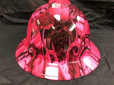 pink full brim hard hat
