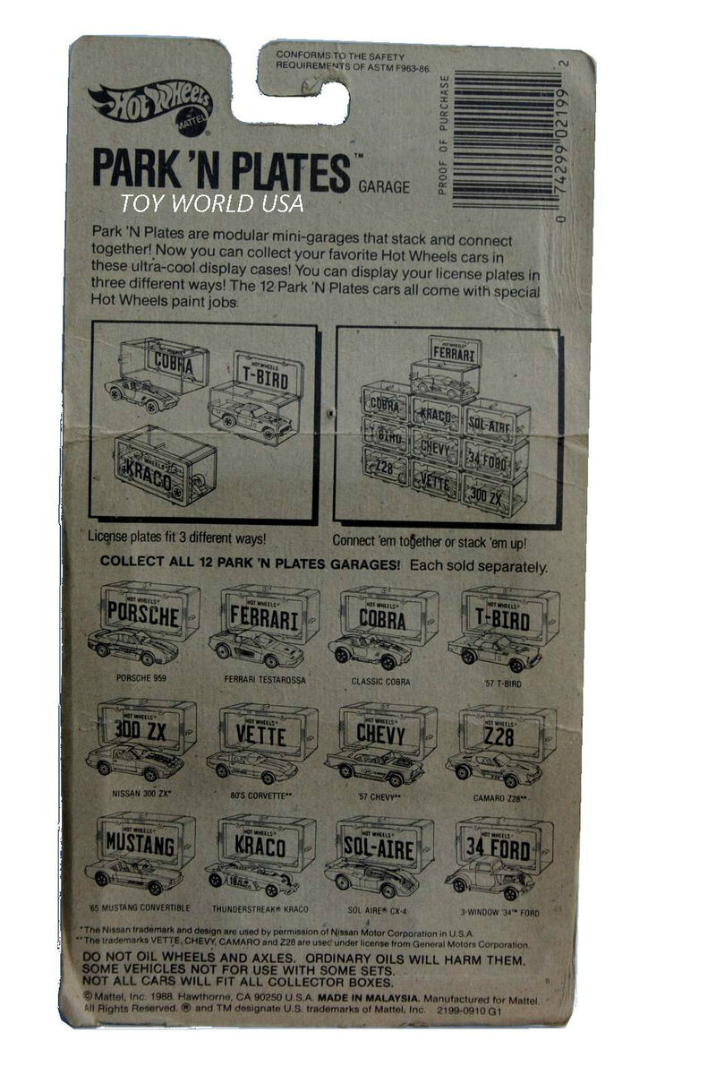 キングダム 52 1988 Hot Wheels Park 'N Plates Thunderstreak Kraco | eBay