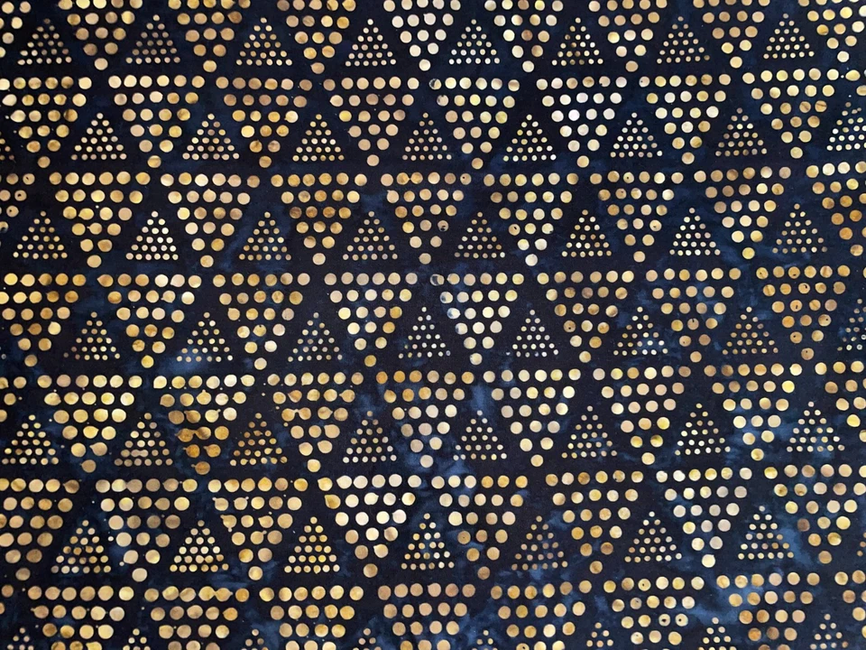 By 1/2 Yd Artisan Batiks Cotton Quilt Store Fabric Concerto Triangles Black Tan - Image 2 of 4