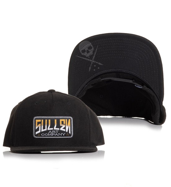 Sullen Clothing Snapback Cap Cord Schwarz Basecap Tattoo MüTze Kappe SchäDel-image