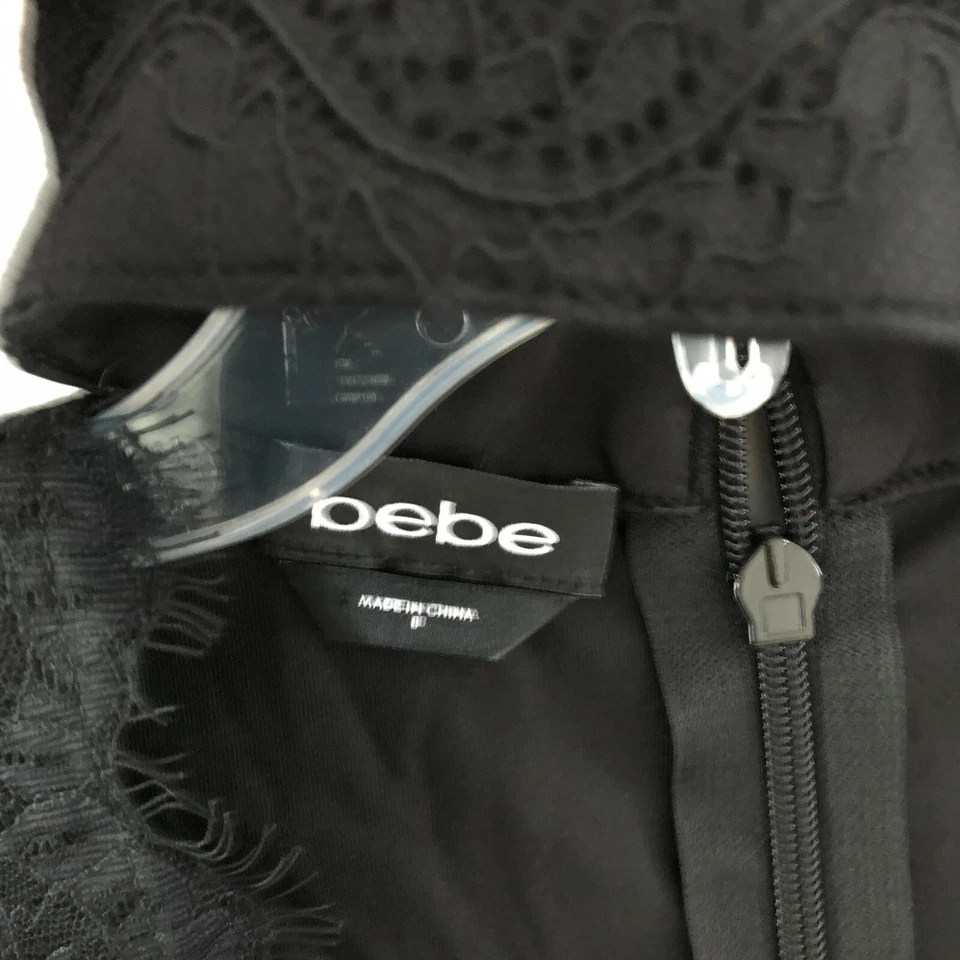 Mono Bebe Para Mujer Negro Encaje Talla 8 Pierna Ancha Gargantilla Sin Mangas Formal Club Foto 3 de 4