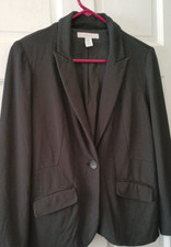Chico  s Classic Single Button Blazer Black Workwear Pockets Size 0 Small