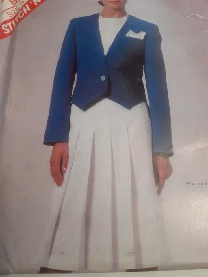 Skirt Blazer Jacket Fitted McCalls Stitch N Save 8414 Sewing Pattern 12 14 16  - Image 2 of 4