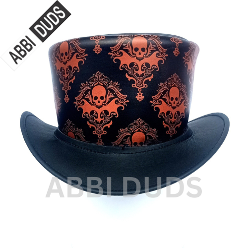 Stylish Black Steampunk Top Hat for Gothic Victorian or Biker Looks