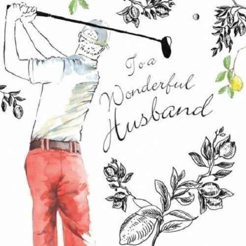 Wonderful Husband golf happy Birthday card twizler