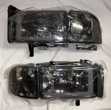 DNA MOTORING Smoke Clear Headlights With LED DRL For 94 -01 Ram 1500 2500 3500