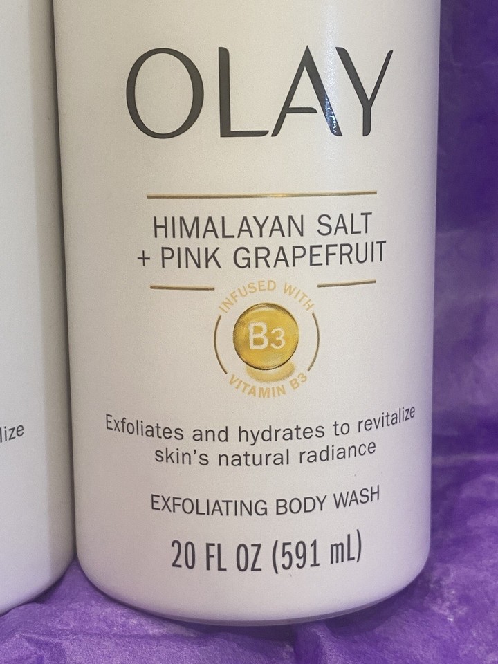 (2 PACK) Olay Himalayan Salt+Pink Grapefruit Exfoliating Body Wash 20