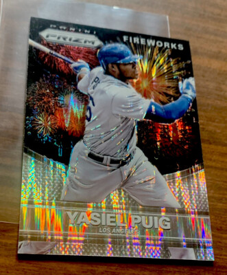 Yasiel Puig 2015 Panini Prizm Fireworks Prizms Flash SP #d / 100, Card # 7