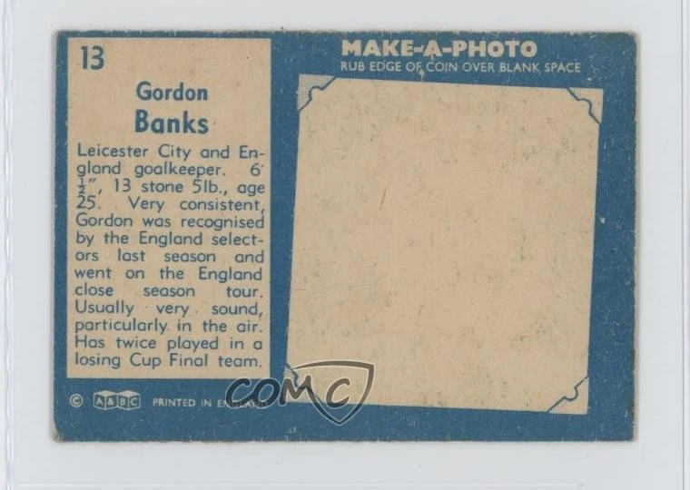 1963-64 年 A&BC 足球运动员戈登·班克斯 #13 — 第 2/2 张图片