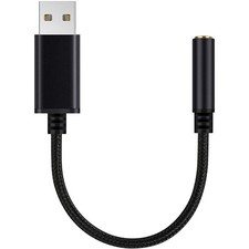 Audio Adapter for USB to 3.5mm Headphone Jack, External Stereo Sound K2980