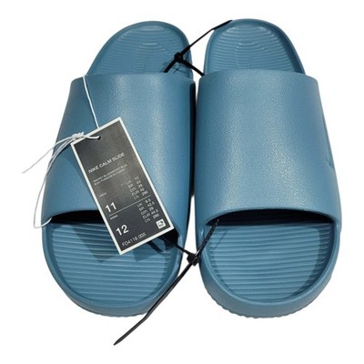 Nike Calm Slides Men 11 Women 12 Smokey Blue Slip On Sandal Flip Flop FD4116 005