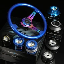 NRG 131H HUB+IRIDIUM GEN 2.8 QUICK RELEASE+3"DEEP DISH STEERING WHEEL BLUE GRIP