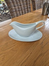 Debenhams Porcelain White Gravy / Sauce Boat And Saucer. Immaculate Condition.
