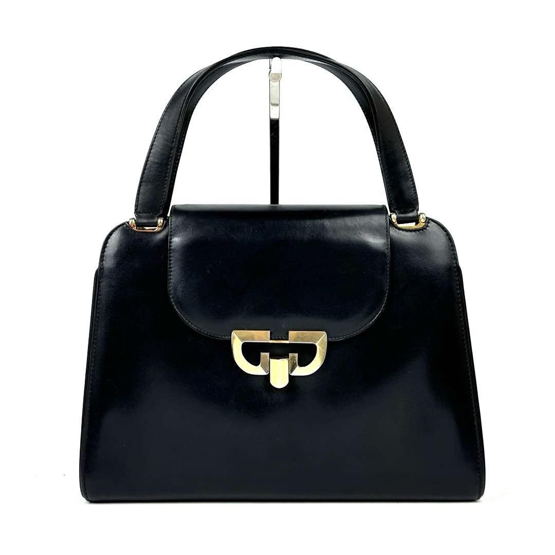 Gucci Mini Leather Tote Bag Black with Gold Hardware Unisex Pre-Owned