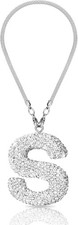 Car Rear View Mirror Ornament Hanging Lucky Crystal Pendant Bling Car White S